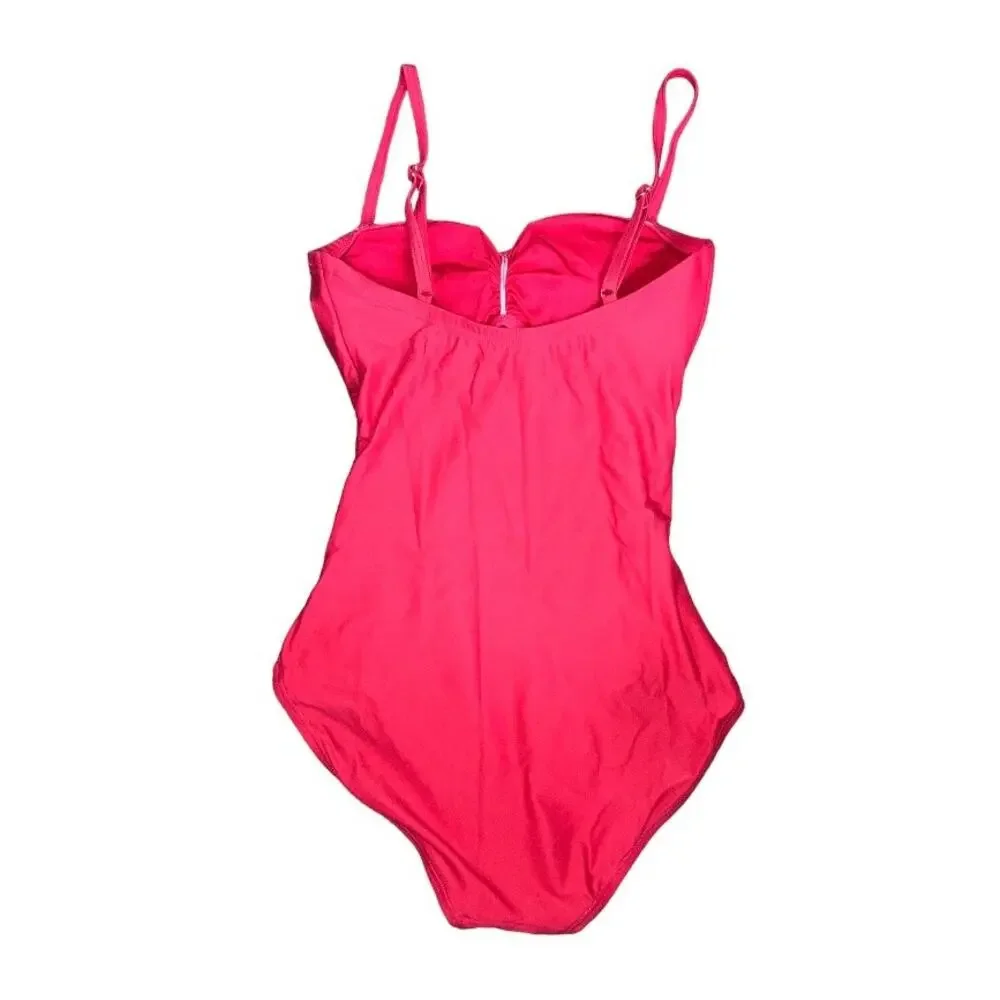 Kate Spade 3D Rose Peep Hole One Piece Swimsuit Coral Small